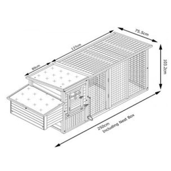 Windsor - XXL 8ft Large Fox Resistant Chicken Coops dimensions