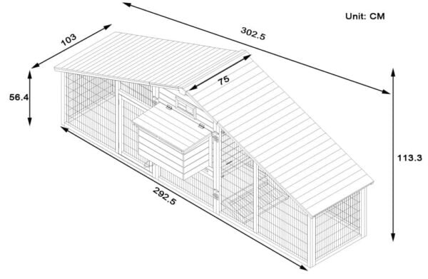 XXL Granary 10FT Chicken Coop dimensions