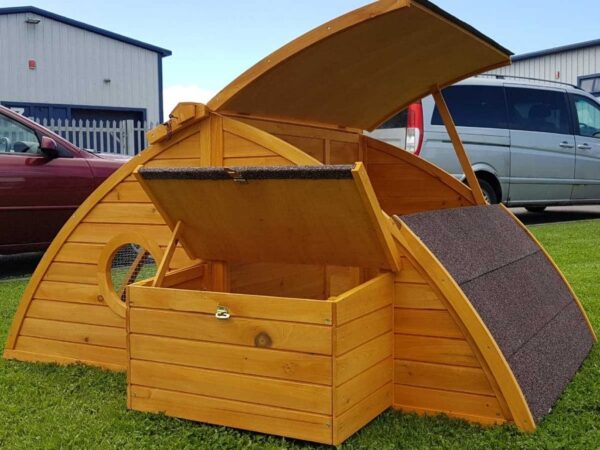 Half Moon Hobbit Style Chicken Coop compartments