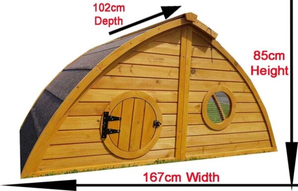 Half Moon Hobbit Style Chicken Coop dimensions