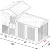 Smokey XL Natural - Fox Resistant Large Rabbit Hutch 6TF long & coated 3mm wire