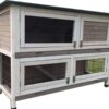 Roger XL Grey – Rabbit Hutch 2 tier with 2 removable dirt trays
