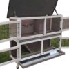 Roger XL Grey – Rabbit Hutch 2 tier with 2 removable dirt trays