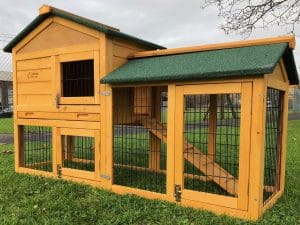 Smokey Natural - Fox Proof Large Rabbit Hutch 5FT Long with welded and coated 3mm wire