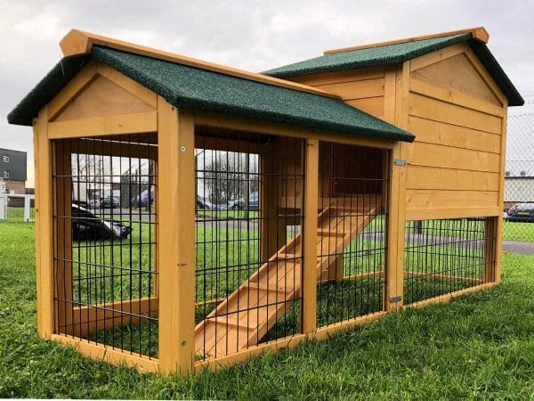 Smokey Natural - Fox Proof Large Rabbit Hutch 5FT Long with welded and coated 3mm wire