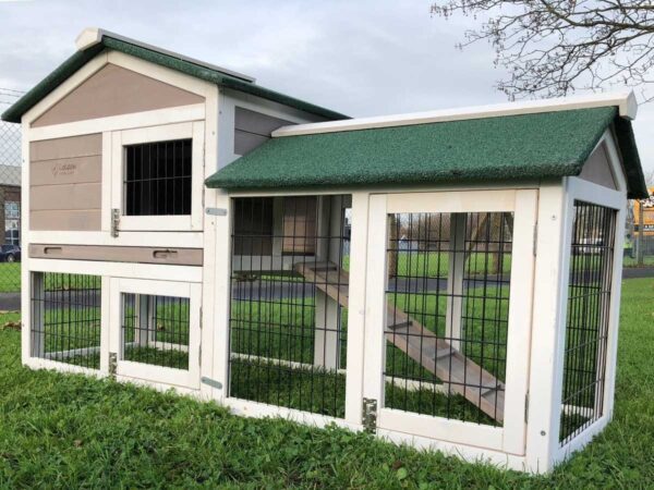 Smokey Grey - Fox Proof Large Rabbit Hutch 5ft long with welded and coated 3mm wire