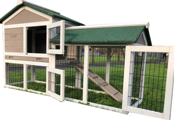 Smokey Grey - Fox Proof Large Rabbit Hutch 5ft long with welded and coated 3mm wire