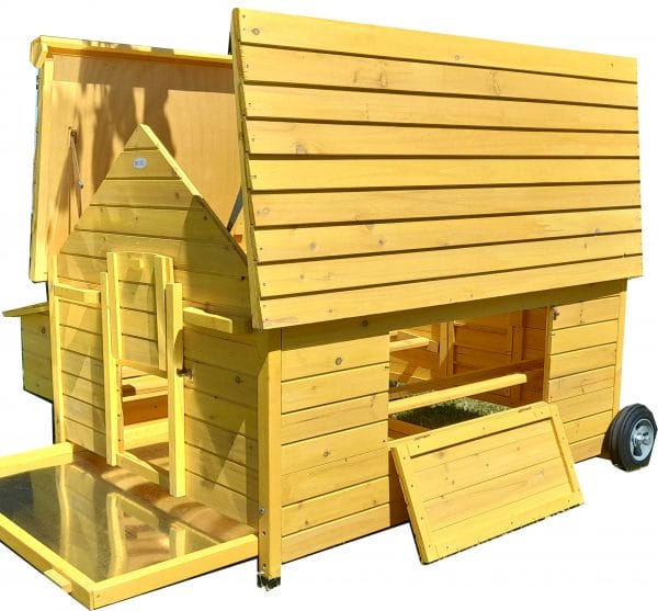 chicken coop on wheels with opening roof