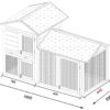 Smokey XL Grey - Fox Resistant Large Rabbit Hutch dimensions