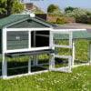 Large Rabbit Hutch - Green Design - Fox Resistant Hutch - Image 3