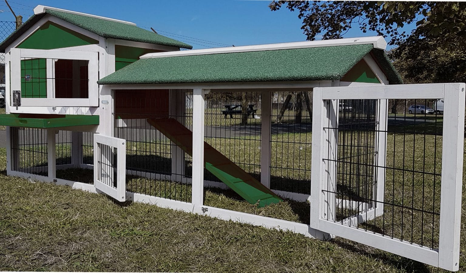 Large Rabbit Hutch Green Design Fox Resistant Hutch Eggshell Online