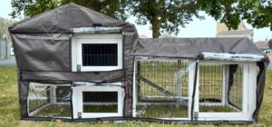 Rabbit Hutch Rain Sun Winter COVER for XXL Smokey Grey + Natural hutches