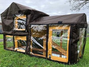 Rabbit Hutch Rain Sun Winter COVER for 5FT Smokey Grey + Natural hutches