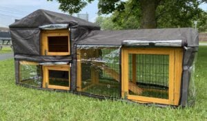 Rabbit Hutch Rain Sun Winter COVER for 6FT large Grey/Green/Brown + Natural hutches