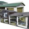 Rabbit Hutch Rain Sun Winter COVER for XXL Smokey Grey + Natural hutches - Image 2