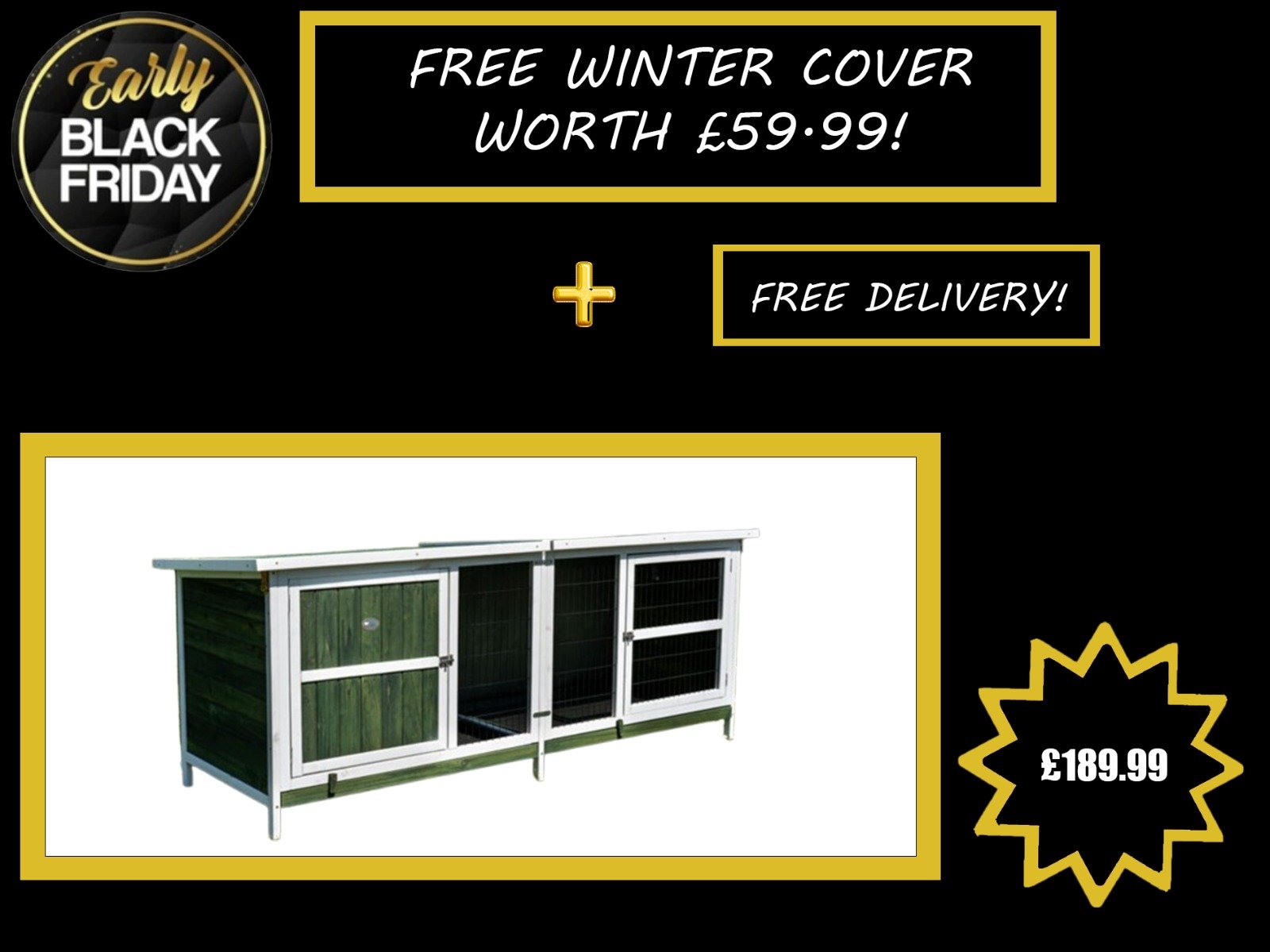 THUMPER XL Green Rabbit Hutch β Welfare Standard Approved